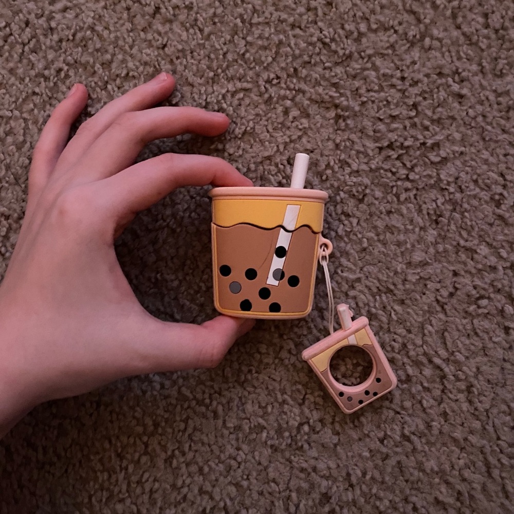 boba airpods case with keychain